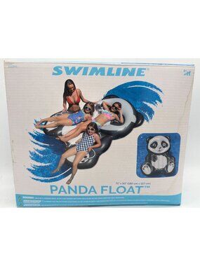 Swimline Panda Float 71" X 50" Inflatable Pool Lounger For Up To 3 Riders